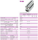 Industrial 16mm2 Din Rail Terminal Bloques 800v / 76A de latón 10mm longitud de extracción