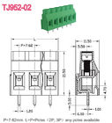 Echada M3 300V 30A PA66 del bloque de terminales de tornillo del PWB del latón de la clase UL94-V0 7.62m m