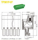 Varón enchufable de los bloques de terminales, conector femenino 3.81m m 2P-24P 300V 8A del bloque de terminales
