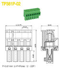 2-22 postes enchufan el bloque de terminales con la jaula de cobre amarillo de la abrazadera de los zócalos femeninos del tornillo del M2