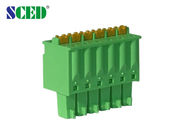 Posiciones enchufables verdes 300V/8A UL94-V0 de la hembra 2-22 del bloque de terminales del espaciamiento 3.5m m