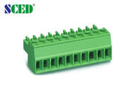 Los conectores enchufables femeninos plásticos verdes de los bloques de terminales echan 3.81m m, 300V 8A