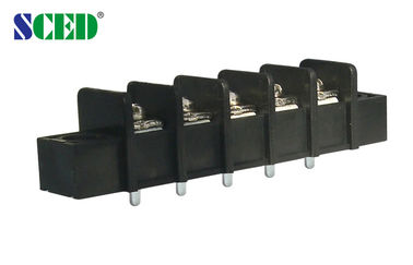 25A bloque de terminales eléctrico de cobre amarillo 300V con negro azabache del reborde PBT 11m m