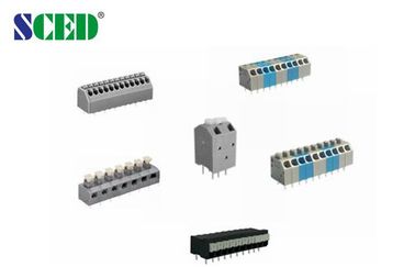 Echada de cobre amarillo 300V 2-28 postes LCP UL94-V0 del bloque de terminales 3.5m m de la primavera 10A Screwless