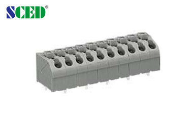 bloque de terminales Grey Plastic Housing Brass Pin de la primavera del PWB de 3.50m m
