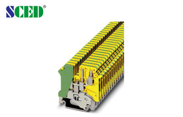 Width 6.2mm  Din Rail Terminal Blocks  Ground Type AWG 30 - 10 Rail Transportation