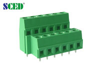 Plástico doble 10A del verde 5.08m m del bloque de terminales del PWB de los niveles niquelado