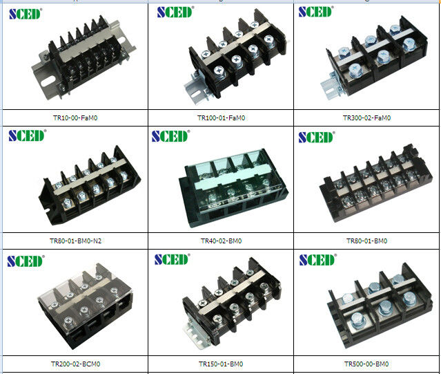 PCB Panel Mounted Terminal Block 2P - 24P High Voltage 600V 20A
