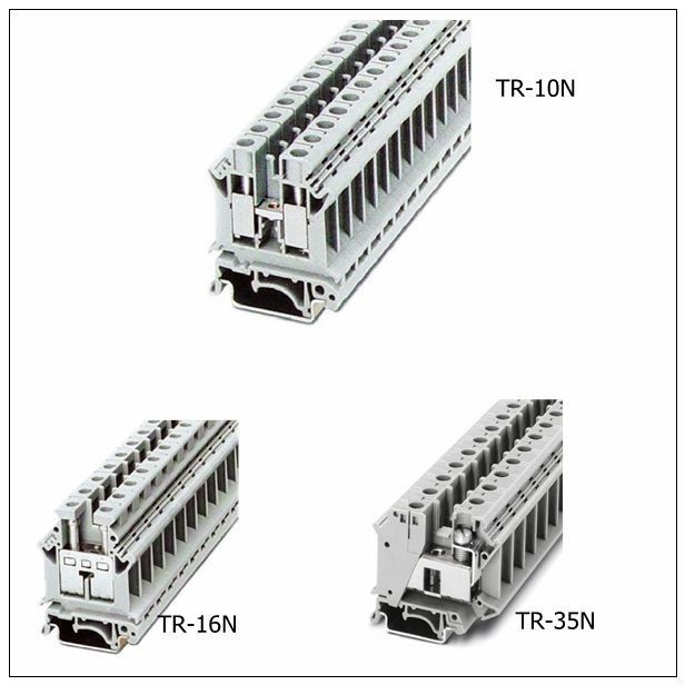 6mm2 Rail Mount Terminal Block 600V 30A AWG 30 - 10 Terminal Width 6.2mm