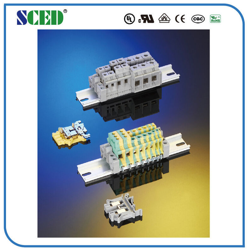 Molida el carril del dinar 4mm2 bloque de terminales el tornillo de cobre amarillo de 6.2m m 26-10AWG M3