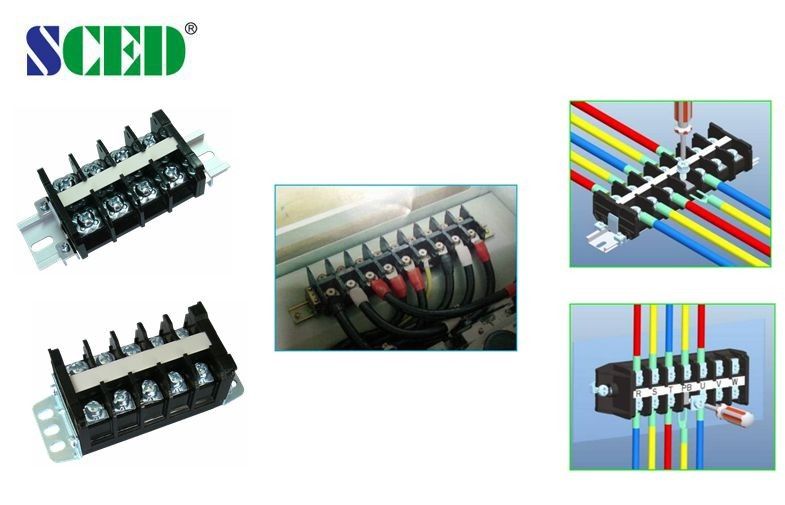 40A High Current Terminal Block 14.80mm Din Rail PCB Panel Mount Terminal Connector