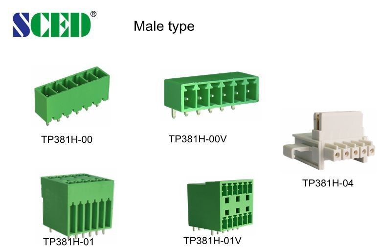2-22 Number Of Contact Plug In Power Terminal Block Connector 3.81mm Female Terminal