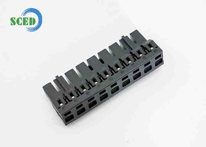 PA66 Conector de bloque de terminal enchufable de plástico gris de 7,5 mm Pitch 300V 16A 2-18 polos