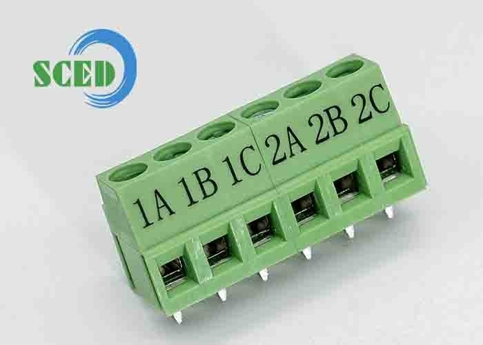 Verde 5.08mm 300V 10A PA66 Bloque de terminales de PCB Tipo Euro para control automático