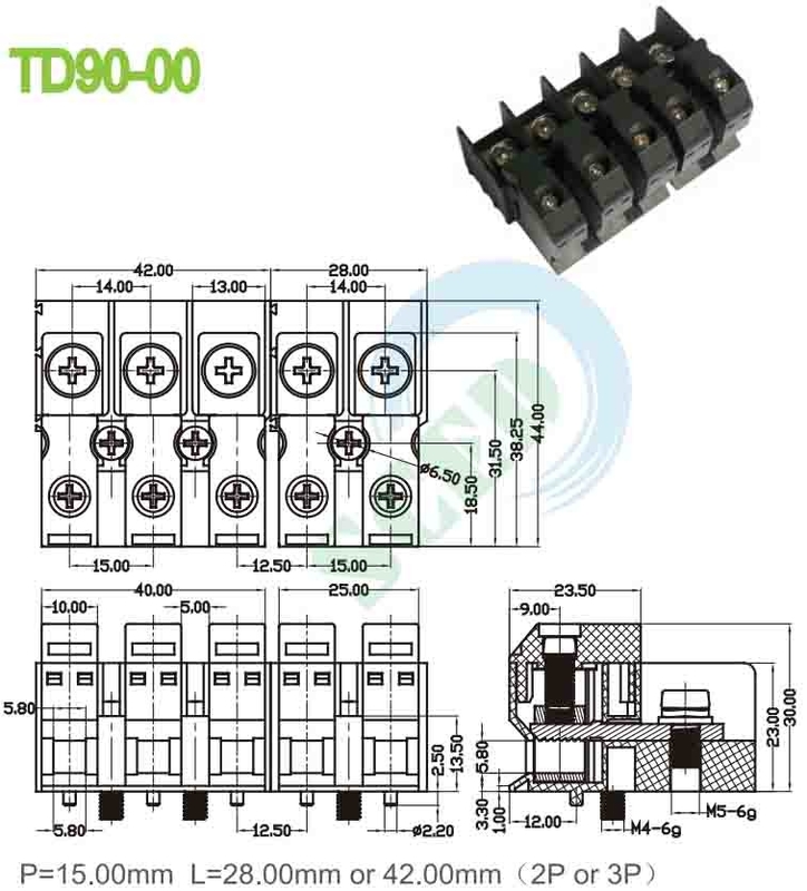 Brass Clamp Cage Feed-through Terminal Block for Heavy-Duty Electrical Applications