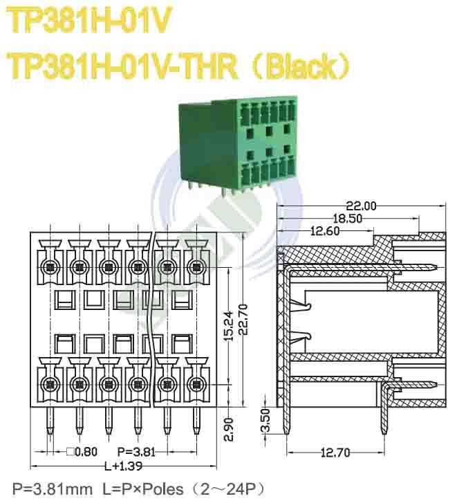 Zinc Plated Pluggable Terminal Block with PA66 Housing and 150V Voltage for Secure Electrical Connections