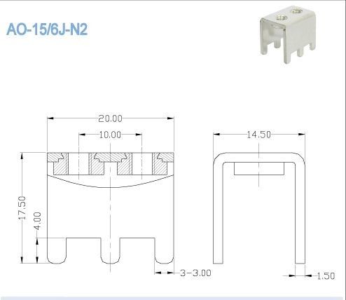 Accesorios de gran intensidad del bloque de terminales M5, componentes electrónicos del PWB 80A 10x10.5m m