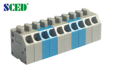 Latón plástico del bloque de terminales 300V 10A PA66 de la primavera de cableado de la echada 3.5m m