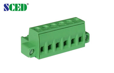 Echada de cobre amarillo eléctrica verde 5.08m m 300V postes de 18A 2 - 22 de los bloques de terminales PA66