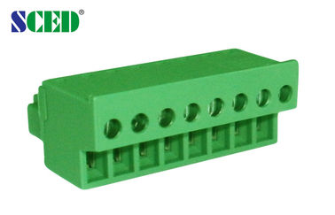 La hembra del bloque de terminales del enchufe de la echada del color verde 3.81m m parte 300V 10A
