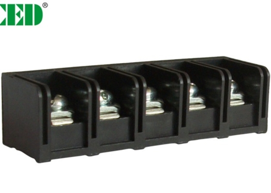 bloques de terminales de la barrera del negro azabache 20A de 11m m con 2-12 postes PBT de cobre amarillo