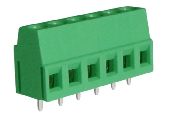 color verde del bloque de terminales 300V 10A M3 2-24 postes de tornillo del PWB de la echada de 5.08m m