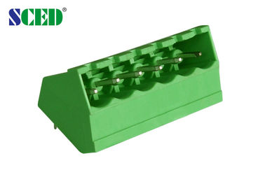terminal verde enchufable del enchufe masculino del conector 18A PA66 del bloque de terminales 300V de 5.08m m