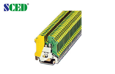 Tipo de tierra empalmes eléctricos industriales de los bloques de terminales del carril del dinar de 6mm2