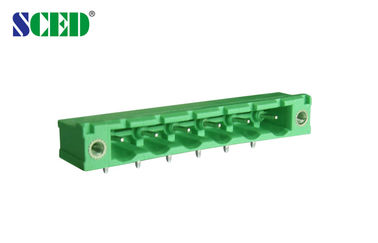 conector enchufable del bloque de terminales del PWB de 7.62m m 300V 18A con el jefe, zócalos masculinos, 14 postes