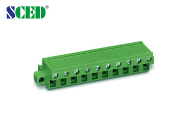 Eche 7.62m m que femeninos de un solo nivel enchufan el conector 300V 18A del bloque de terminales, 2P - 12P