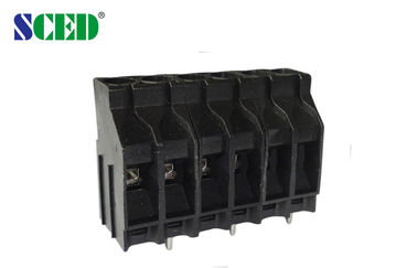 Echada 30A UL94-V0 30A del bloque de terminales 6.35m m del PWB del negro del AWG del tornillo 10-22