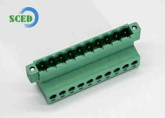 Pitch 5.08mm PCB de nivel único PA66 M3 Bloques de terminales enchufables para automatización de control industrial