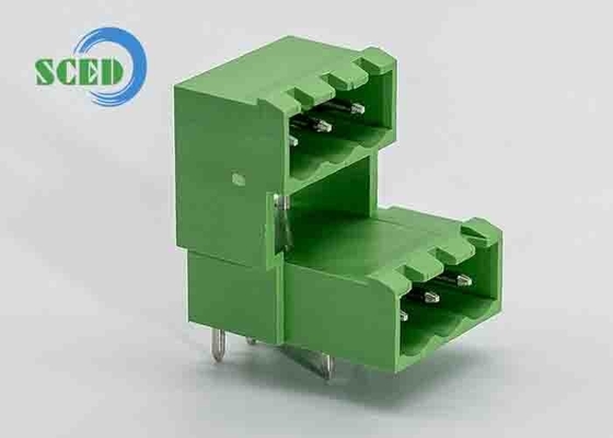 PA66 Bloque de terminales enchufable encabezado de enchufes masculinos de doble nivel Pitch 5.08mm 300V 18A