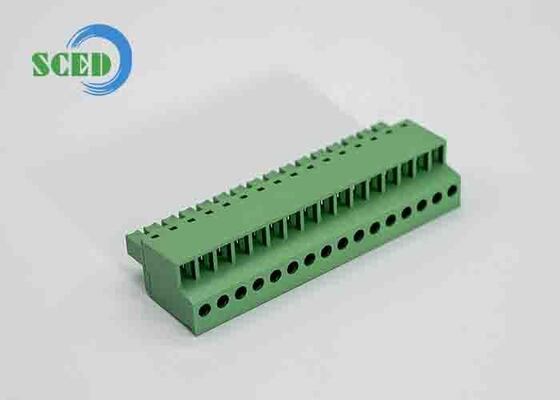 PA66 Bloque de terminales de plástico enchufable con voltaje resistente de 3000 V AC/minuto y temperatura de funcionamiento de -40 °C a +105 °C para PCB