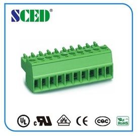 El tipo femenino PWB enchufa el conector verde 5.08m m enchufable del bloque de terminales 3.81m m